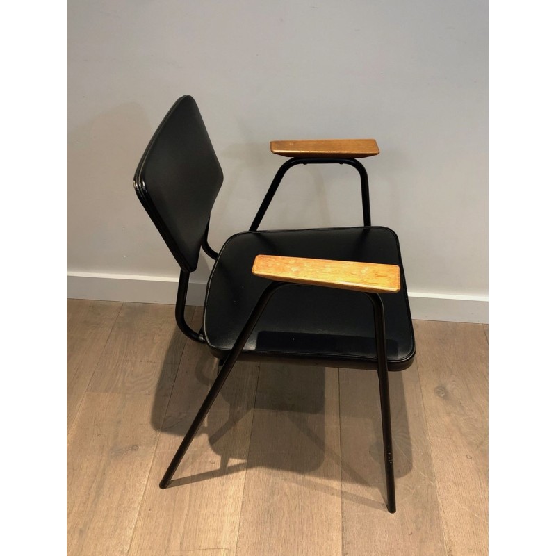Pierre Guariche Model M Armchairs, Black Lacquer, circa 1950 | Maison BARROIS