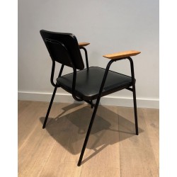 Pierre Guariche Model M Armchairs, Black Lacquer, circa 1950 | Maison BARROIS