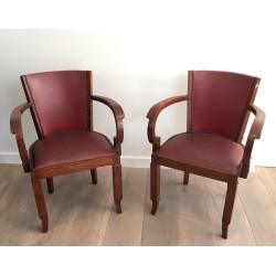 Rare Set of 8 Art Deco Mahogany Armchairs, French Work, circa 1930 | Maison BARROIS