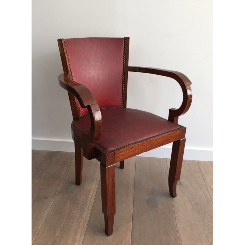 Rare Set of 8 Art Deco Mahogany Armchairs, French Work, circa 1930 | Maison BARROIS