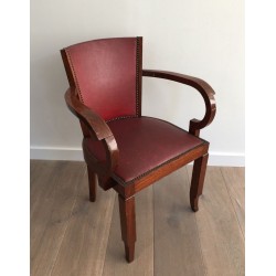 Rare Set of 8 Art Deco Mahogany Armchairs, French Work, circa 1930 | Maison BARROIS