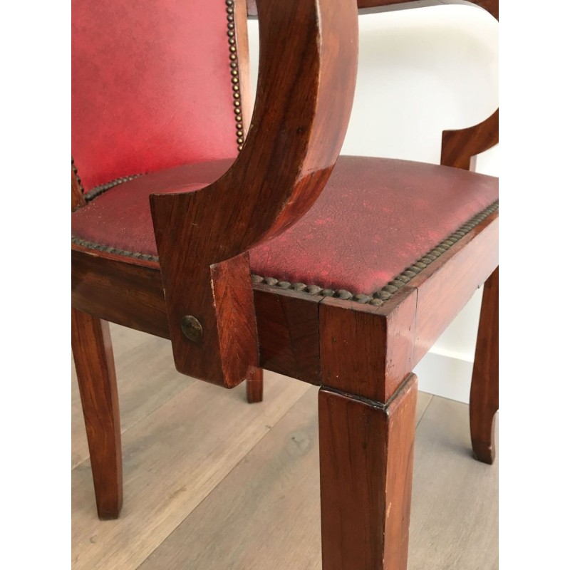 Rare Suite 8 Fauteuils Art Déco Acajou, Travail Français, 1930 | Maison BARROIS