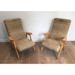 Paire de Fauteuils Vintage, Travail Français | Maison BARROIS