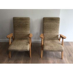Paire de Fauteuils Vintage, Travail Français | Maison BARROIS
