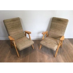 Paire de Fauteuils Vintage, Travail Français | Maison BARROIS