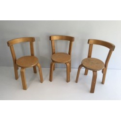 Set of 3 Mid-Century Children’s Design Chairs, circa 1970 | Maison BARROIS