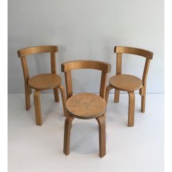 Set of 3 Mid-Century Children’s Design Chairs, circa 1970 | Maison BARROIS