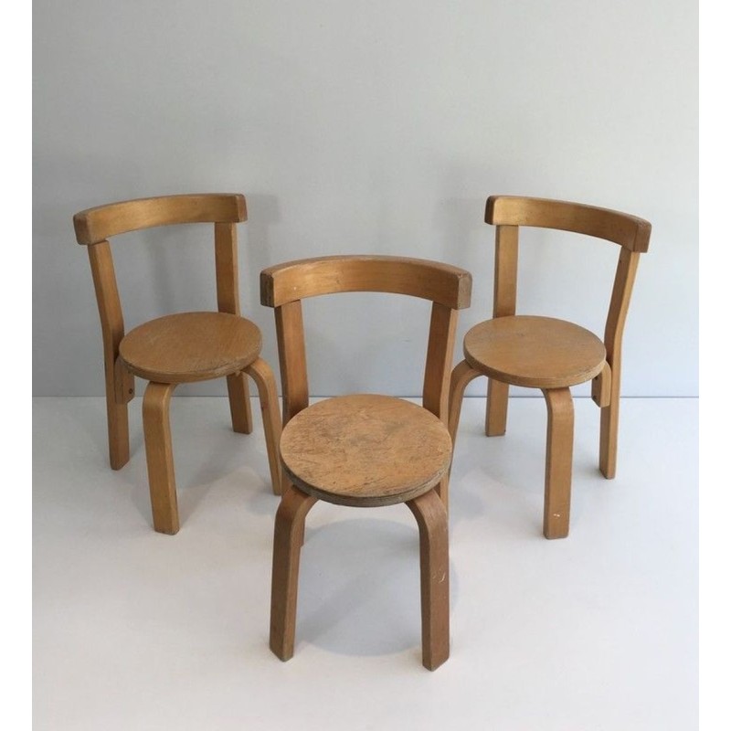 Set of 3 Mid-Century Children’s Design Chairs, circa 1970 | Maison BARROIS