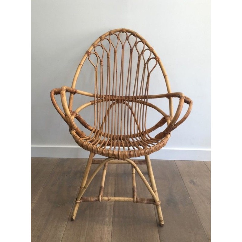 Paire de Fauteuils en Rotin 