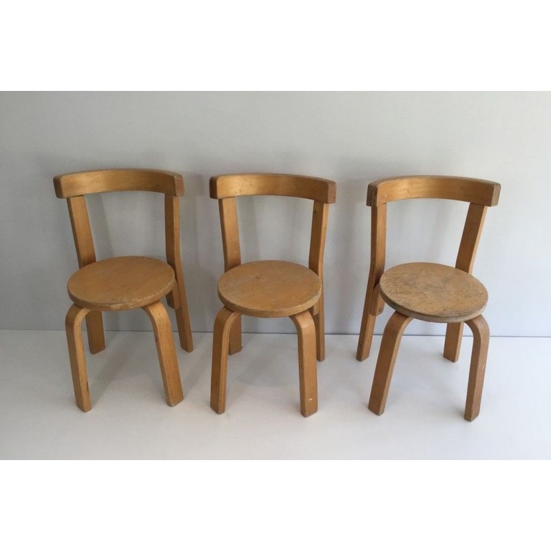 Set of 3 Mid-Century Children’s Design Chairs, circa 1970 | Maison BARROIS