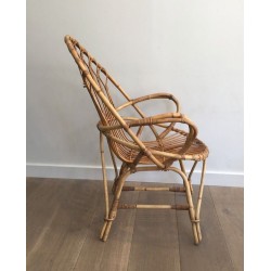 Pair of French Rattan Armchairs, circa 1970 | Maison BARROIS