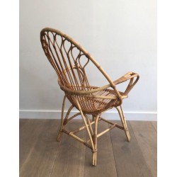 Pair of French Rattan Armchairs, circa 1970 | Maison BARROIS