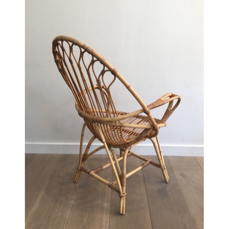 Pair of French Rattan Armchairs, circa 1970 | Maison BARROIS