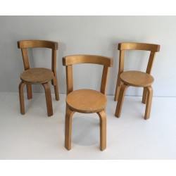 Set of 3 Mid-Century Children’s Design Chairs, circa 1970 | Maison BARROIS