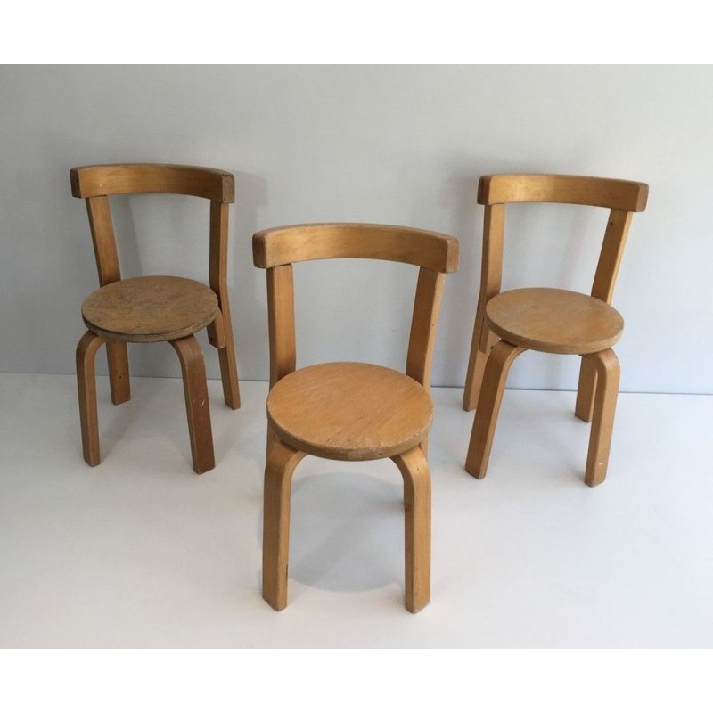 Set of 3 Mid-Century Children’s Design Chairs, circa 1970 | Maison BARROIS