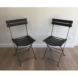 Pair of Mid-Century Leather Upholstered Chairs, circa 1950 | Maison BARROIS