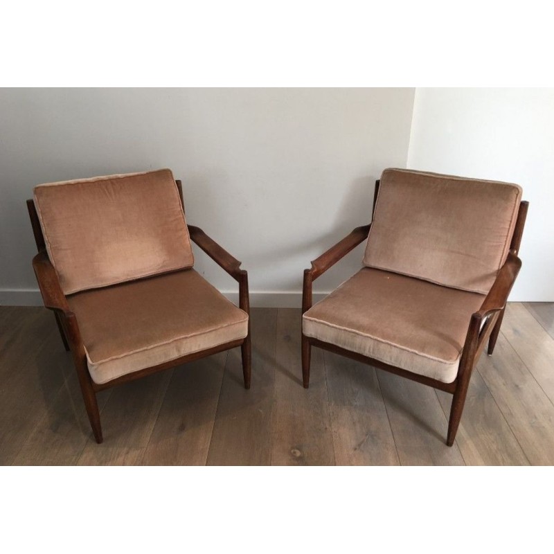 Pair of Scandinavian Modernist Armchairs, Marked, circa 1970 | Maison BARROIS