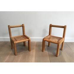 Pair of Unusual Children’s Chairs, circa 1970 | Maison BARROIS