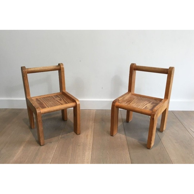 Pair of Unusual Children’s Chairs, circa 1970 | Maison BARROIS