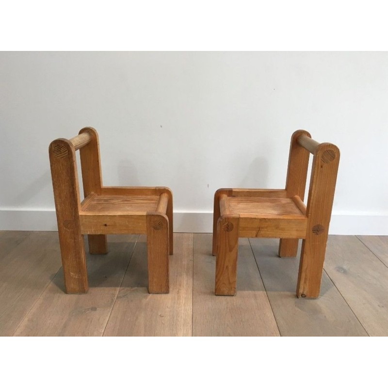 Pair of Unusual Children’s Chairs, circa 1970 | Maison BARROIS
