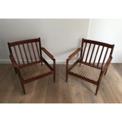 Pair of Scandinavian Modernist Armchairs, Marked, circa 1970 | Maison BARROIS