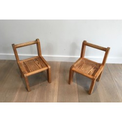 Pair of Unusual Children’s Chairs, circa 1970 | Maison BARROIS