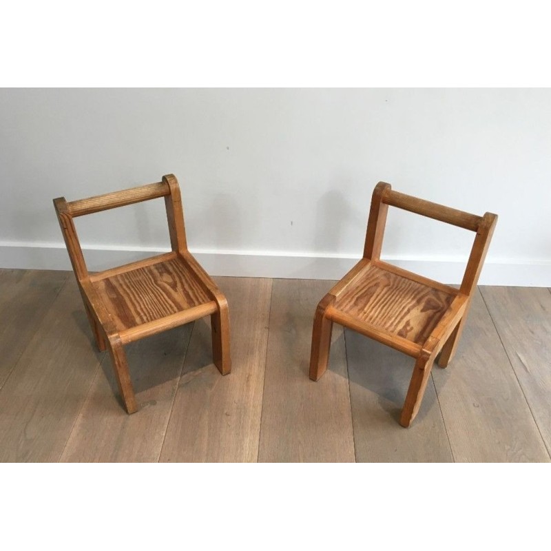 Pair of Unusual Children’s Chairs, circa 1970 | Maison BARROIS