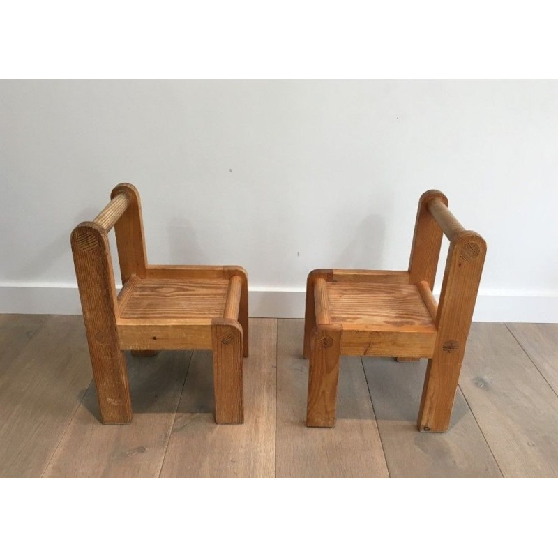 Paire de Petites Chaises d’Enfants Insolites, 1970 | Maison BARROIS