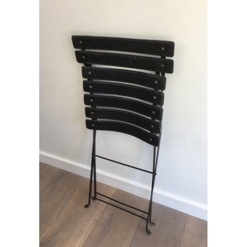 Paire de Chaises en Cuir, Milieu du Siècle, vers 1950 | Maison BARROIS