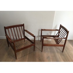 Paire de Fauteuils Modernistes Scandinaves Marqués, 1970 | Maison BARROIS