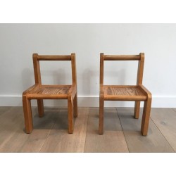 Pair of Unusual Children’s Chairs, circa 1970 | Maison BARROIS
