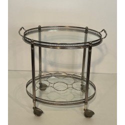 Table Roulante Laiton Argenté, Maison Jansen, vers 1940 | Maison BARROIS