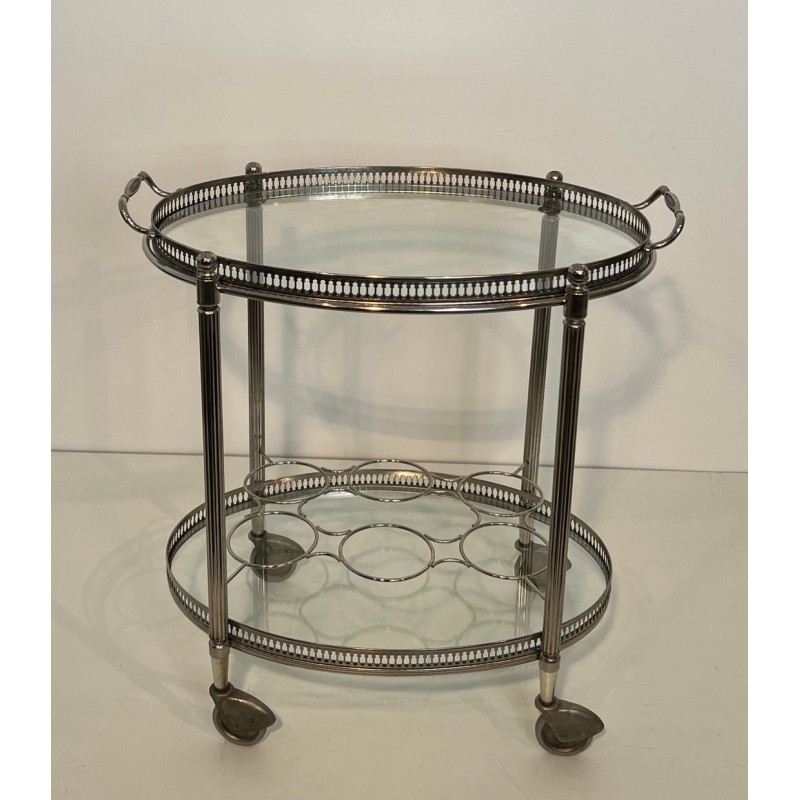 Table Roulante Laiton Argenté, Maison Jansen, vers 1940 | Maison BARROIS