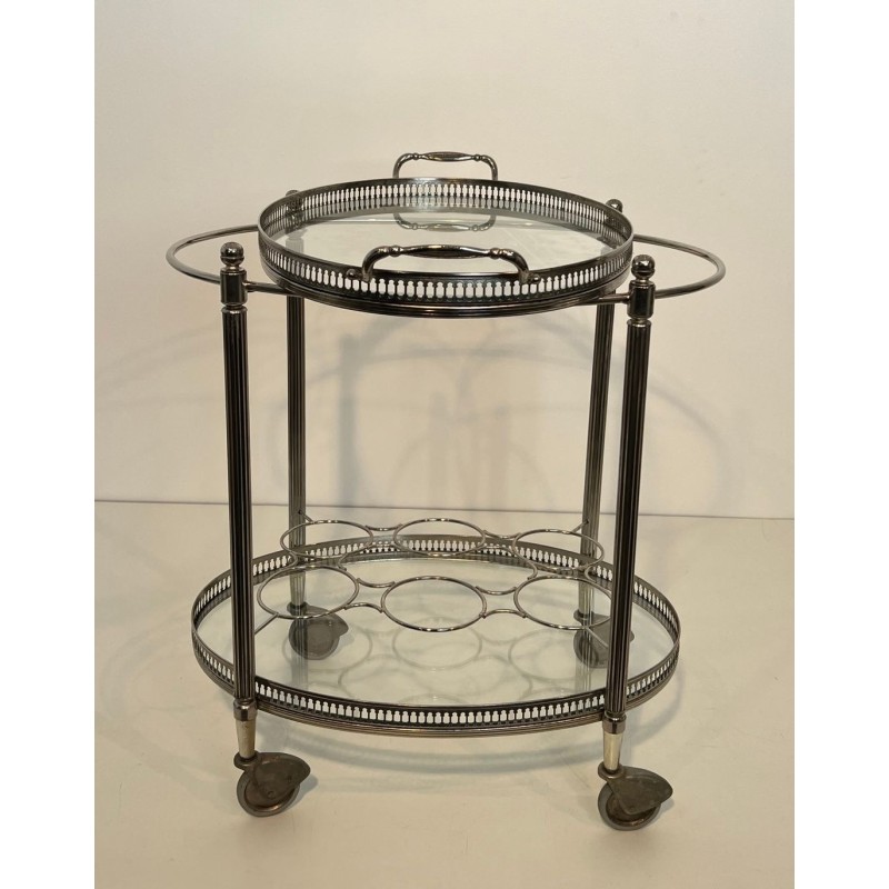 Table Roulante Laiton Argenté, Maison Jansen, vers 1940 | Maison BARROIS