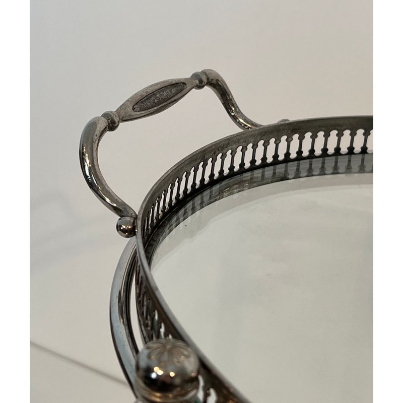 Table Roulante Laiton Argenté, Maison Jansen, vers 1940 | Maison BARROIS
