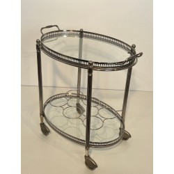 Table Roulante Laiton Argenté, Maison Jansen, vers 1940 | Maison BARROIS