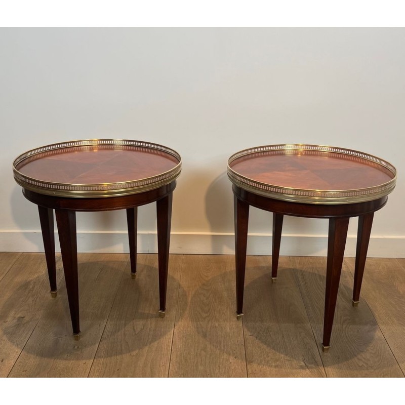 Pair of Neoclassical Mahogany Bouillotte Tables, French Work, circa 1940 | Maison BARROIS