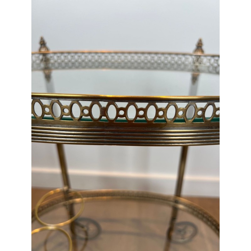 Petite Table Roulante en Laiton Argenté de la Maison Baguès