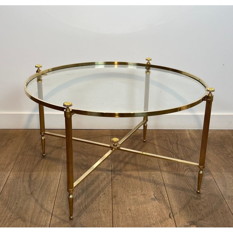 Table Basse Ronde Laiton Néoclassique, Maison Baguès, vers 1940 | Maison BARROIS