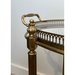 Oval Brass Drinks Trolley in the Style of Maison Jansen, Art Déco, circa 1940 | Maison BARROIS