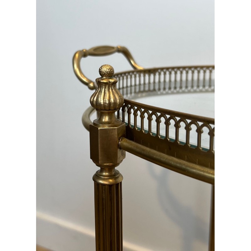 Oval Brass Drinks Trolley in the Style of Maison Jansen, Art Déco, circa 1940 | Maison BARROIS