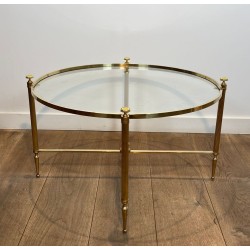 Table Basse Ronde Laiton Néoclassique, Maison Baguès, vers 1940 | Maison BARROIS