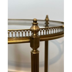 Table Roulante Ovale Laiton, Goût Maison Jansen, Art Déco, vers 1940 | Maison BARROIS