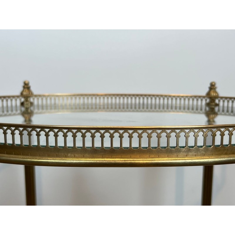 Table Roulante Ovale Laiton, Goût Maison Jansen, Art Déco, vers 1940 | Maison BARROIS