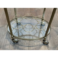 Oval Brass Drinks Trolley in the Style of Maison Jansen, Art Déco, circa 1940 | Maison BARROIS