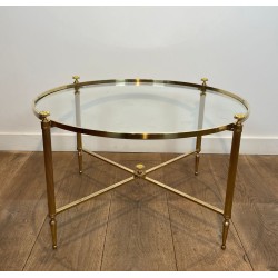 Table Basse Ronde Laiton Néoclassique, Maison Baguès, vers 1940 | Maison BARROIS