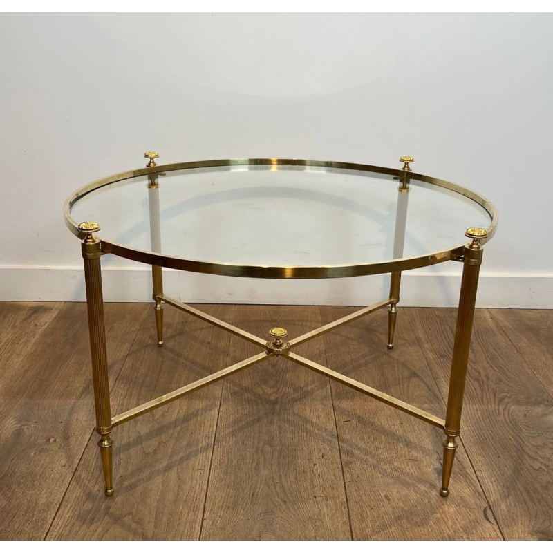 Table Basse Ronde Laiton Néoclassique, Maison Baguès, vers 1940 | Maison BARROIS
