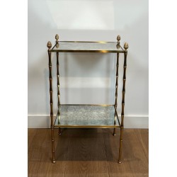 Bout de Canapé Bronze Faux-Bambou, Verre Églomisé, Maison Baguès, vers 1940 | Maison BARROIS