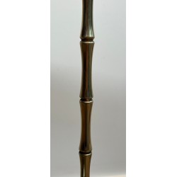 Faux-Bamboo Bronze Side Table with Églomisé Glass Shelves, Maison Baguès, circa 1940 | Maison BARROIS
