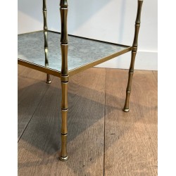 Bout de Canapé Bronze Faux-Bambou, Verre Églomisé, Maison Baguès, vers 1940 | Maison BARROIS